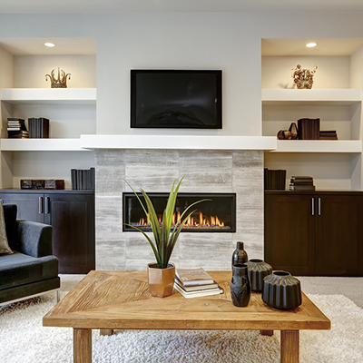 Modern Linear Fireplace